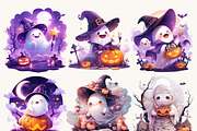 Cute Halloween Ghost Clipart Bundle, a Seasonal Illustration by Design Scotch (Thumbnail 5 of 7)