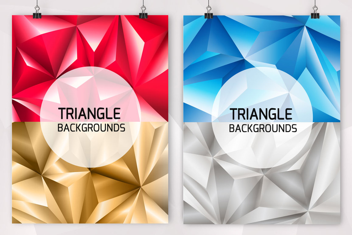 22 VECTOR TRIANGLE BACKGROUNDS preview 4