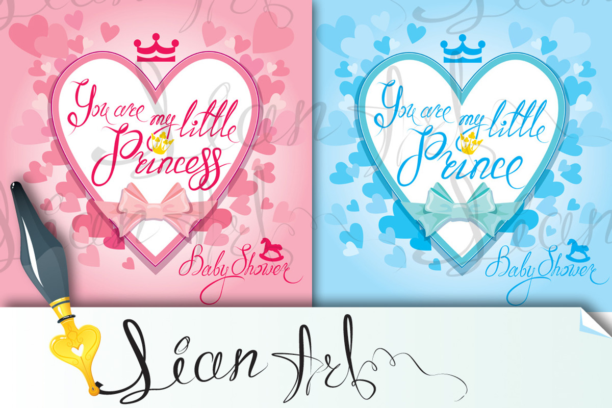 2 cards. Baby Shower, a Card Template by Lian-art