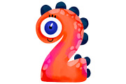 Cute Monster Numbers Clipart Set PNG, an Education Illustration by the_myro (Thumbnail 9 of 12)