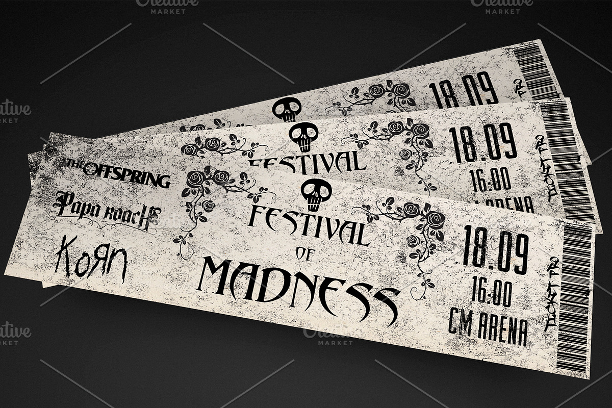 Grungy Rock Event Ticket, an Invitation Template by Konakchiev (Photo 1 of 3)