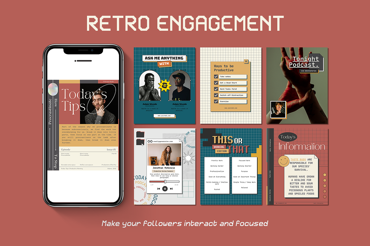 Instagram Engagement Retro CANVA, a Social Media Template by Analogi Studio (Photo 24 of 24)
