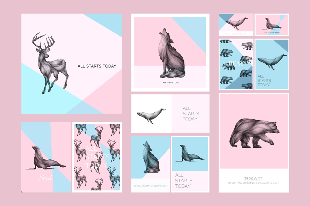 Illustration of animals 02, a Card Template by Isbela  (Photo 5 of 5)