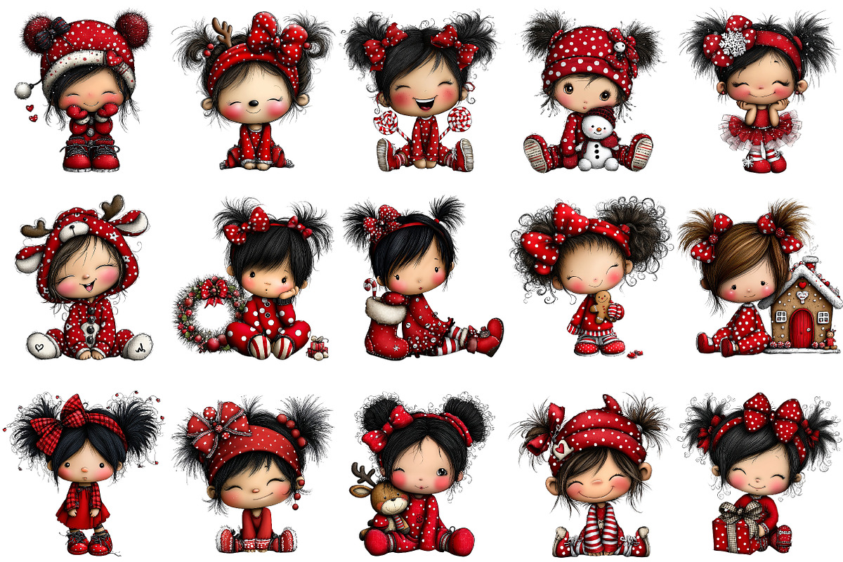 Cute Christmas Baby Girl Clipart, an Illustration by Pixels.Craft (Photo 5 of 6)