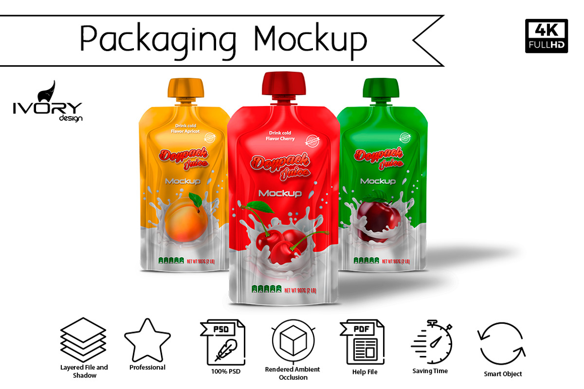 Doypack Mockup 2, a Packaging Mockup by rogeriomarcos (Photo 1 of 9)