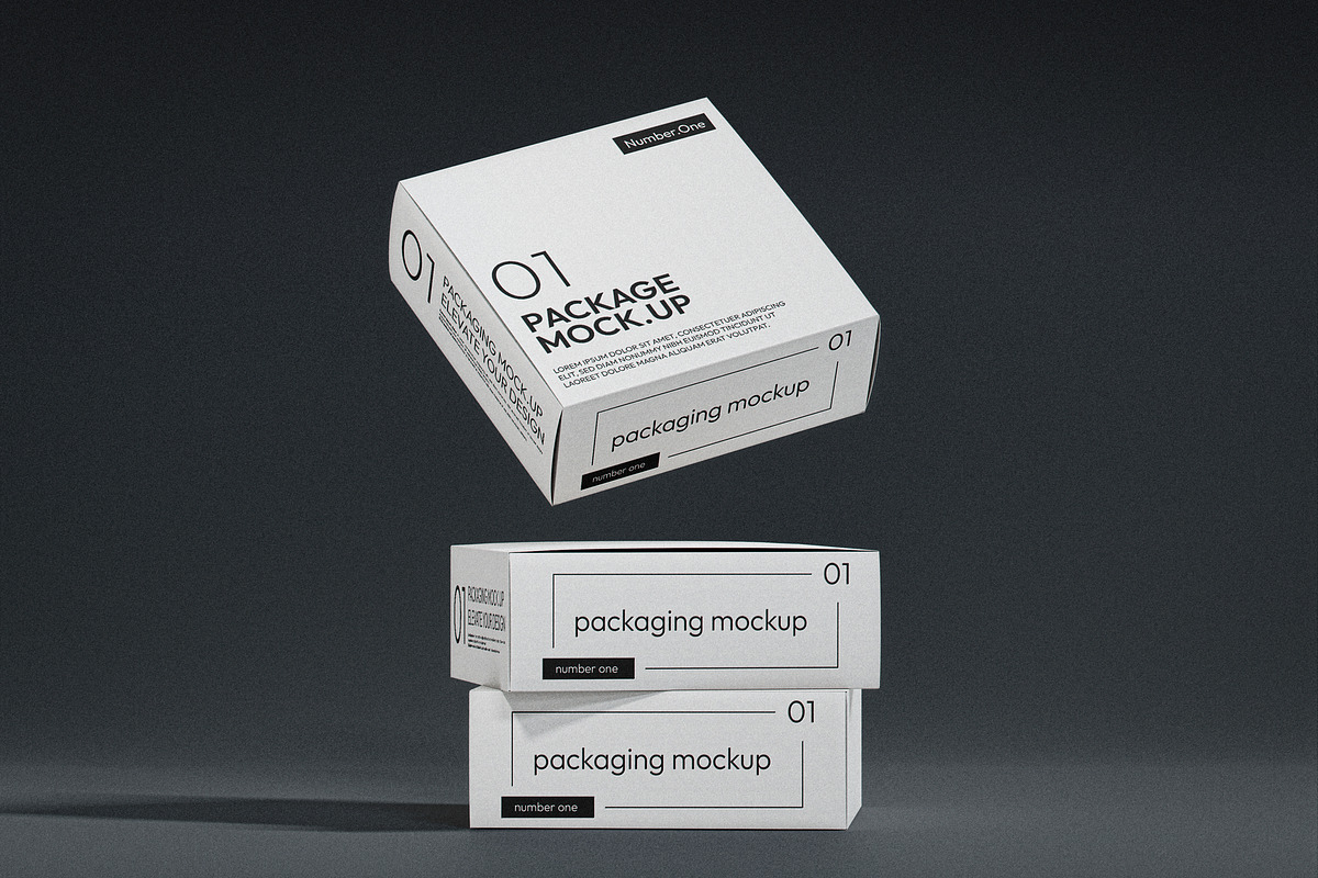 Square Packaging Boxes Mockup, a Packaging Mockup by Designer Dude