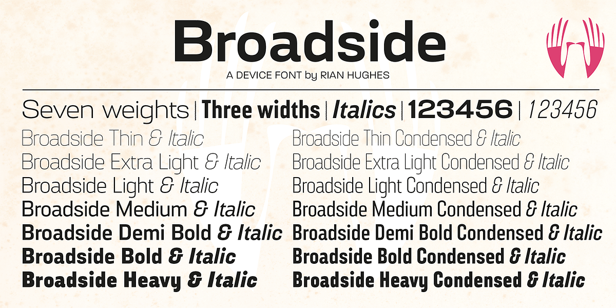 Broadside, a Sans Serif Font by Device (Photo 2 of 7)