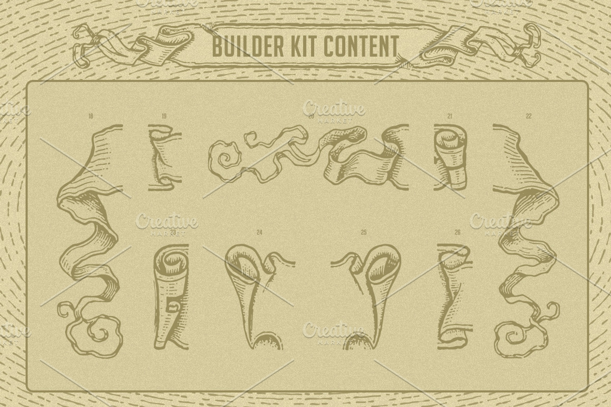Vintage Banners & Ribbons BuilderKit preview 3