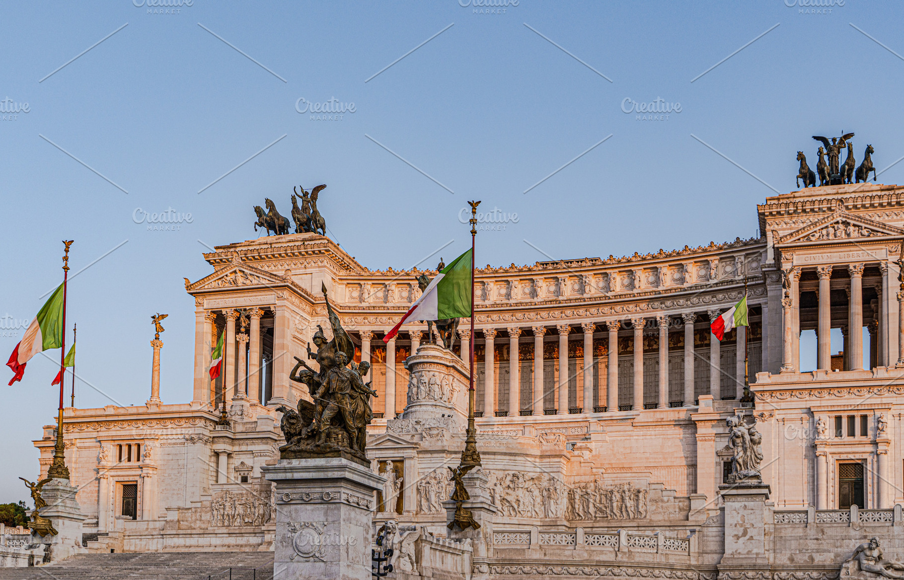 Vittoriano Monument in the sunset time, an Architecture Photo by Anna Bogush