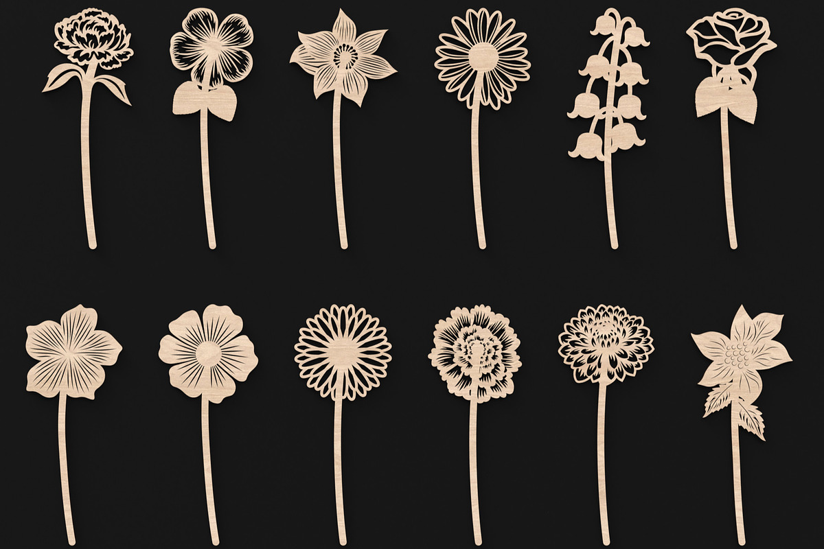 12 Birth Month Flowers, an Object Graphic by ThemeXDigital (Photo 1 of 8)
