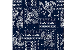 Paisley Patchwork Ornament, a Pattern Graphic by Natikka Art