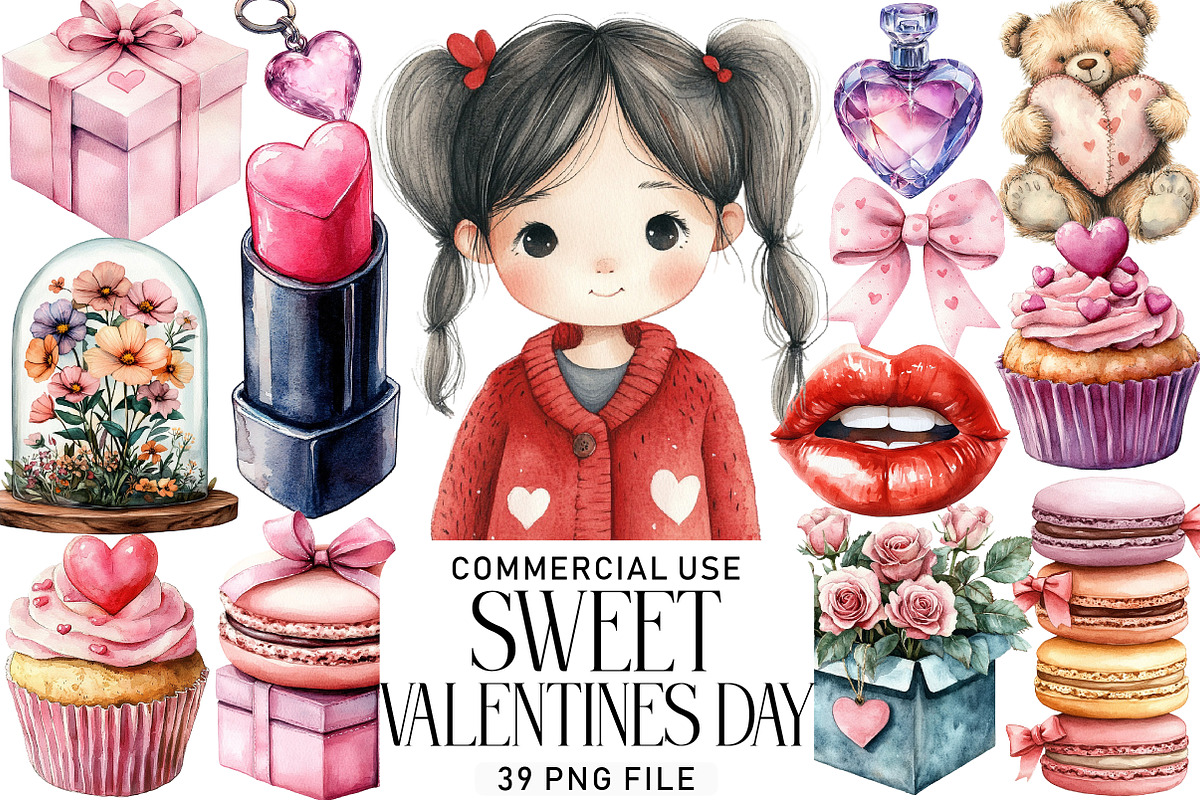 Sweet Valentine Clipart, an Illustration by Daily.Designs (Photo 1 of 8)