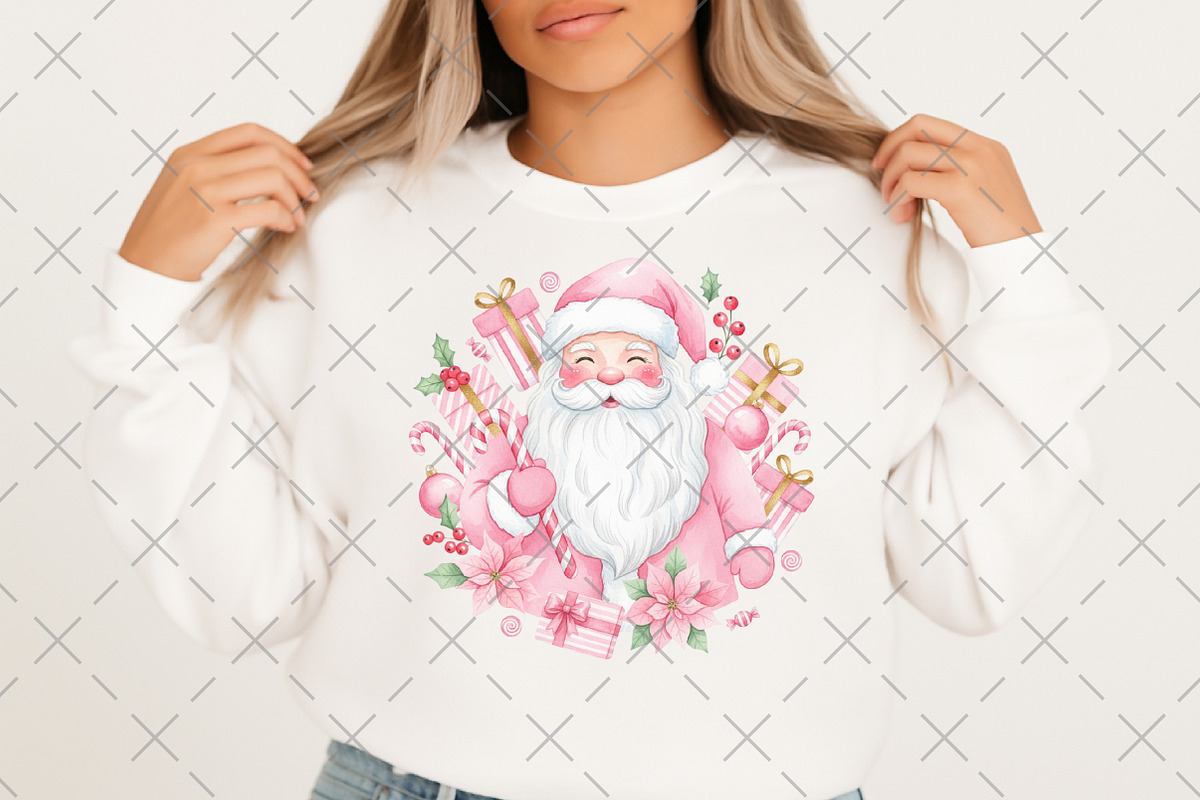 Christmas Coquette Pink Santa PNG, an Illustration by Craft Nest (Photo 6 of 6)