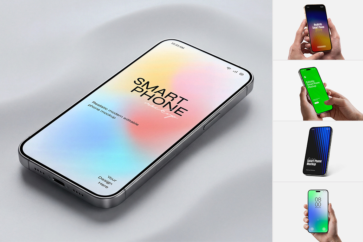 Smartphone Screen Mockup Bundle, an Android Mockup by graphypix (Photo 2 of 14)