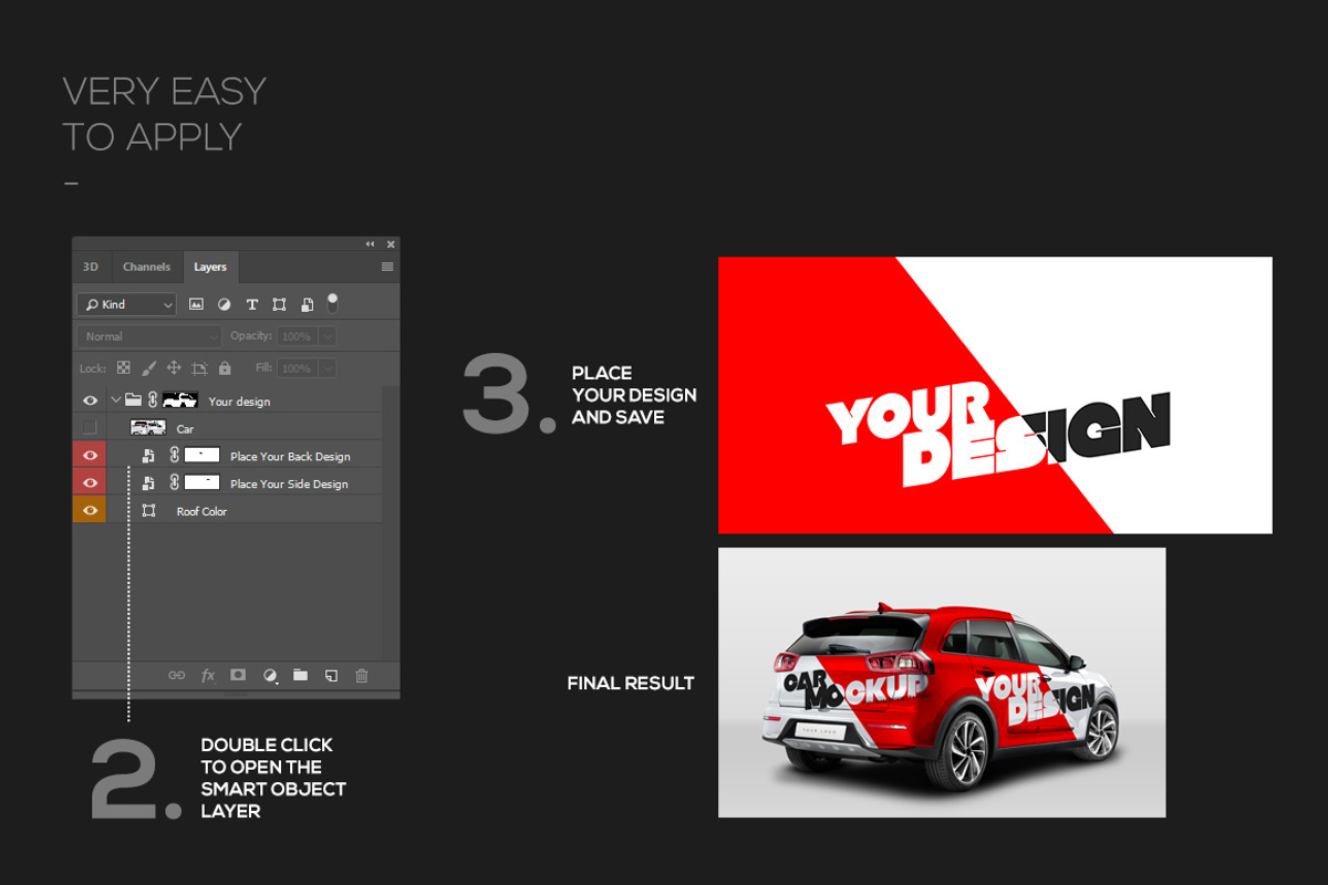 Car Mockup | Customizable PSD, an Advertising Mockup by MDG (Photo 6 of 13)