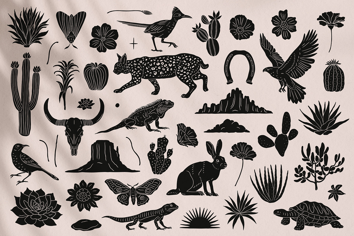 Dark Desert Vector Collection, an Animal Illustration by rouxsupplyco (Photo 8 of 14)