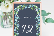 Greenery Foliage Frame on Blue, an Invitation Template by Inkpower (Thumbnail 3 of 7)