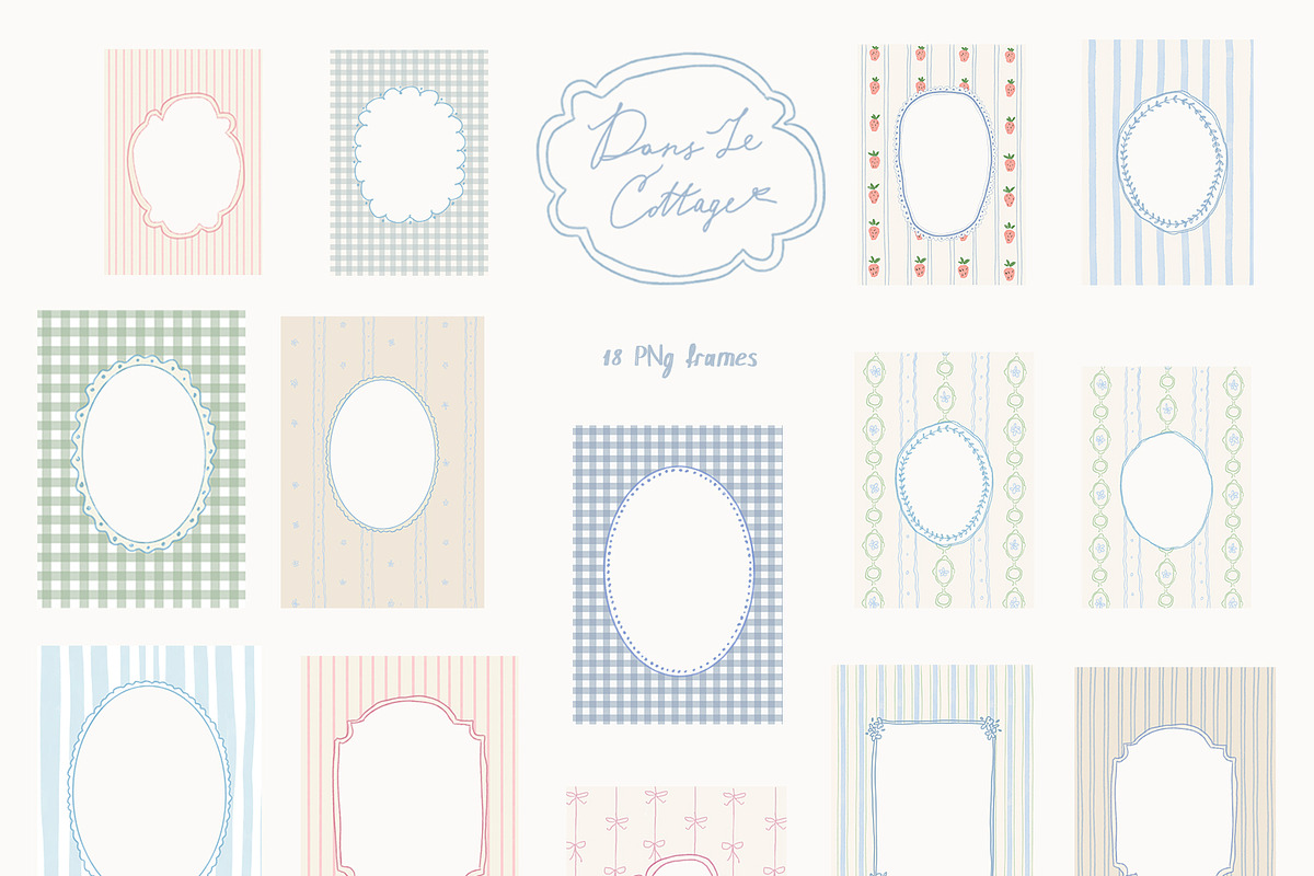 Cottagecore Clipart Frames Posters, a Decorative Illustration by whiteheartdesign (Photo 7 of 21)