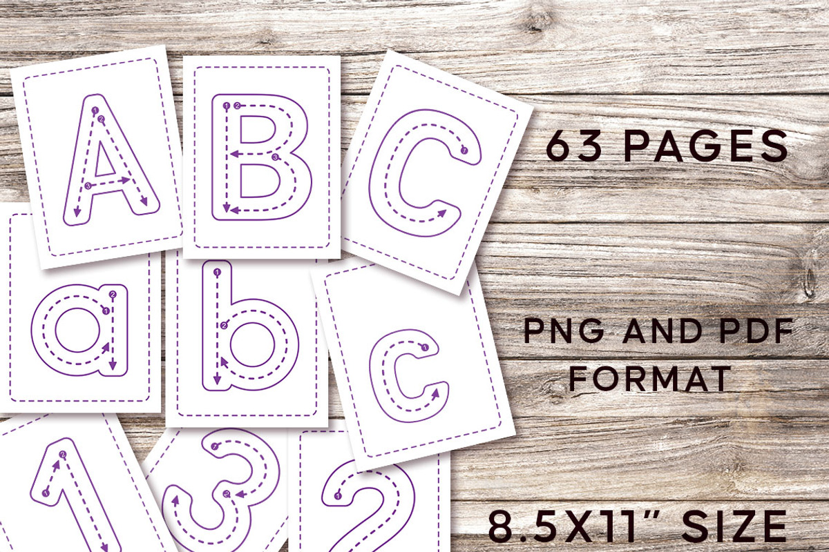 Trace Letters and Numbers Worksheets, a Stationery Template by Graphicsnext (Photo 6 of 6)