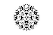 Moon Phase Mandala SVG Bundle, an Illustration by yasushie (Thumbnail 16 of 31)