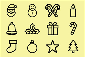 Christmas Icons Vector, an Outline Icon by Vectorium Studio