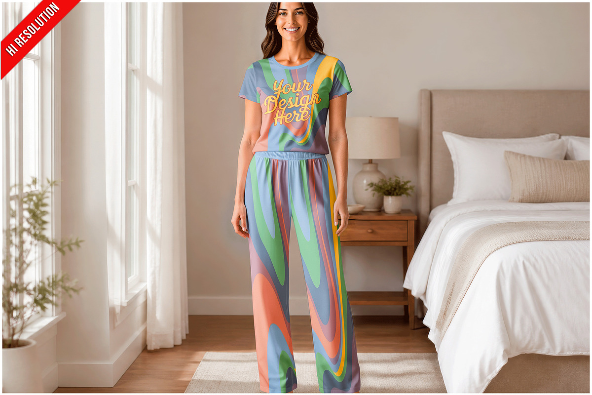 Pajama Pants Cozy Bedroom PSD, a Bottom Mockup by Bruno's Shop (Photo 1 of 3)