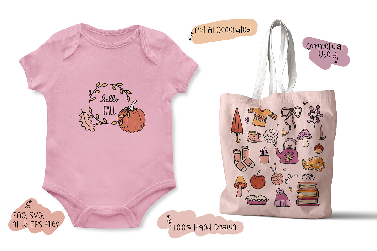 Pink Fall PNG SVG Clipart, an Object Illustration by Huckleberry Hearts (Photo 2 of 3)