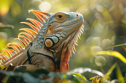iguana on sunlit tree nature, an Animal Photo by Maylianaw28