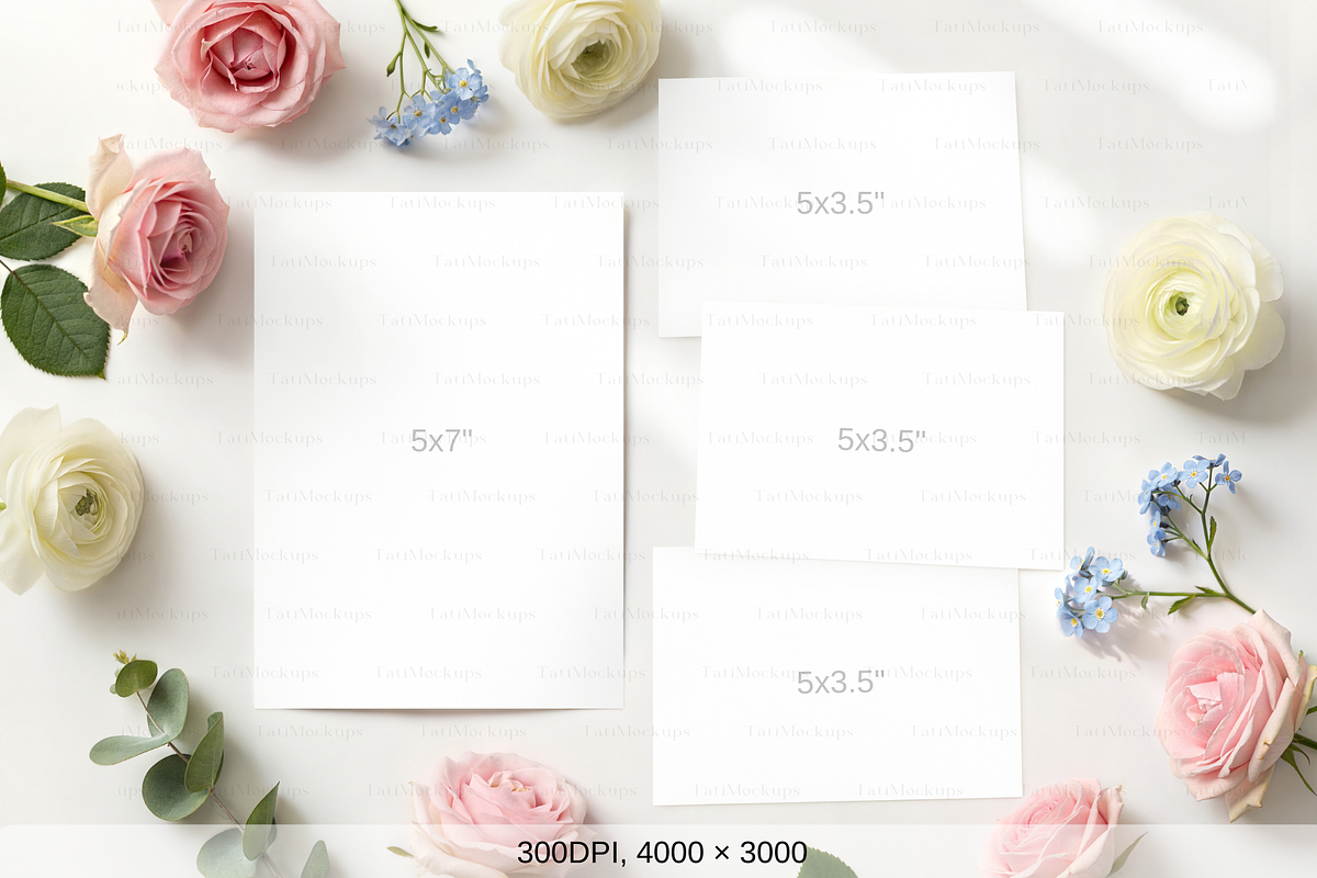 Spring Floral Stationery Card Mockup, a Product Mockup by TatiMockup (Photo 2 of 4)