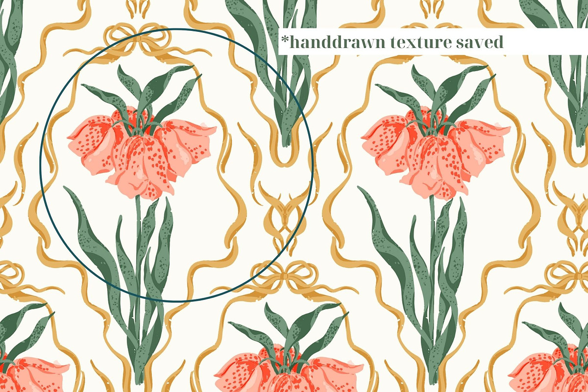 Elegant Art Nouveau Floral Pattern, a Pattern Graphic by PaperJamLab (Photo 2 of 7)
