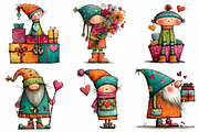 Watercolor Valentines Gnome Clipart, an Illustration by Daily.Designs (Thumbnail 5 of 5)