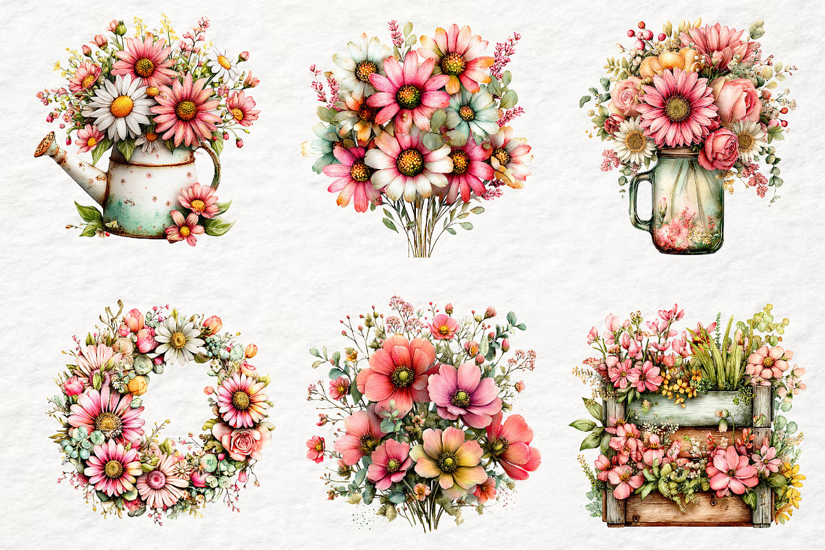 Whimsical Cottage Summer Floral, a Transportation Illustration by Watercolor design (Photo 3 of 6)