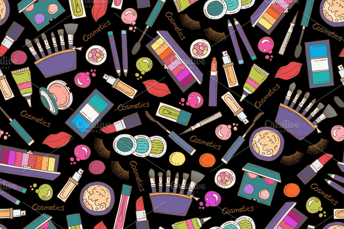 Pattern on the theme of cosmetics, a Pattern Graphic by Olga Chuklay (Photo 2 of 4)