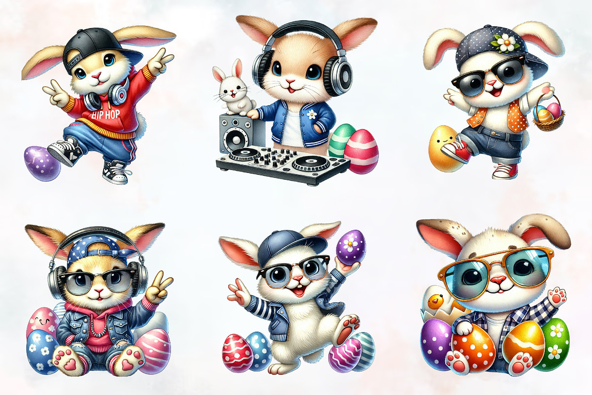 Hip hop bunny Easter day sublimation, an Illustration by RobertsArt (Photo 7 of 7)
