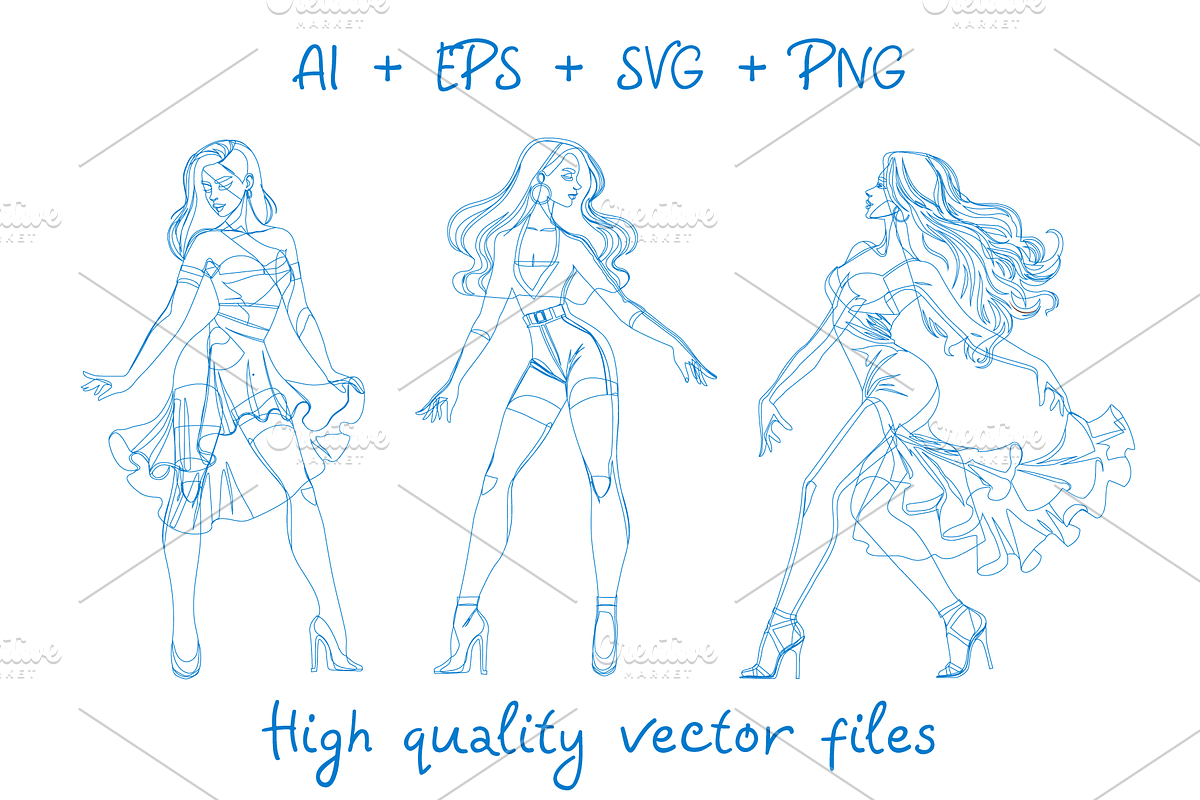 Vector Dancing Women Illustrations, a Person Illustration by Art of Sun (Photo 3 of 3)