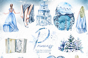 Hand-Painted Princess Clipart, a Decorative Illustration by ArtCreationsDesign (Thumbnail 13 of 21)
