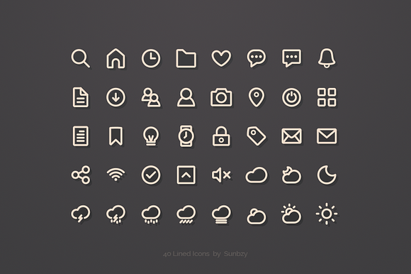 40 Lined Icons preview 2