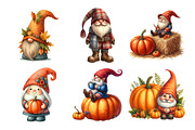 Watercolor Autumn Gnome Clipart, an Illustration by Daily.Designs (Thumbnail 4 of 5)