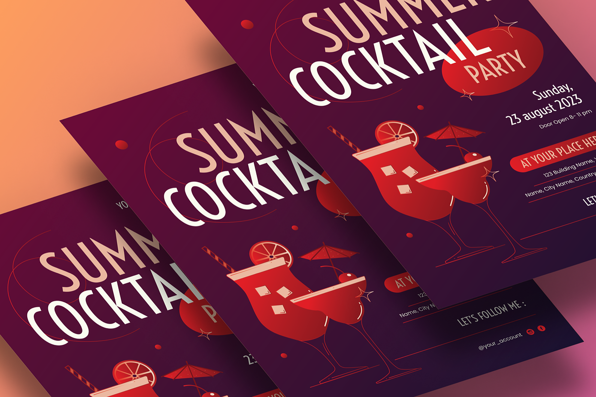 Summer Cocktail Party Flyer, a Flyer Template by SquidPixey (Photo 5 of 6)