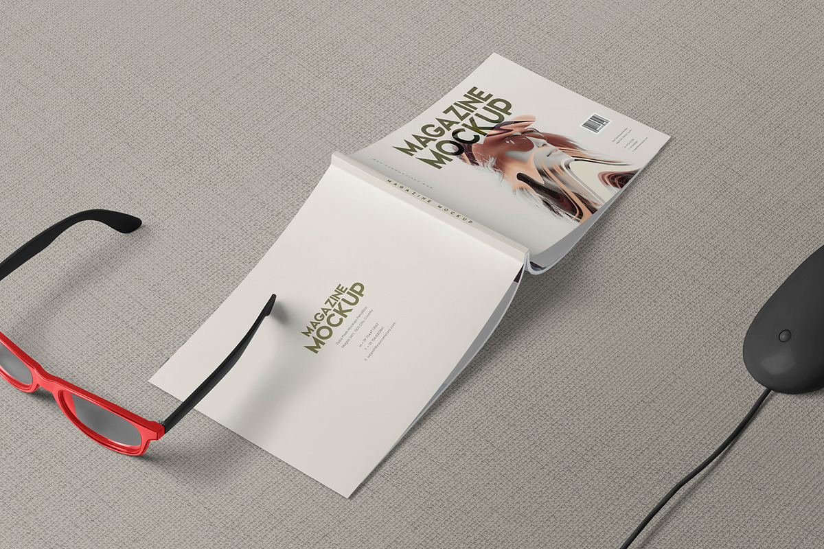 A4 Landscape Magazine Mockups, a Books & Magazine Mockup by ZippyPixels