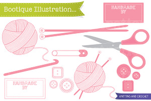 Knitting and Crochet Vector Graphics