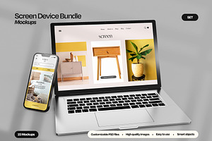 Laptop & Phone Screen Mockup Bundle