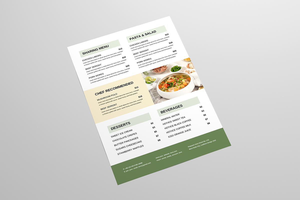 Food Menu, a Flyer Template by Leaflove (Photo 3 of 5)
