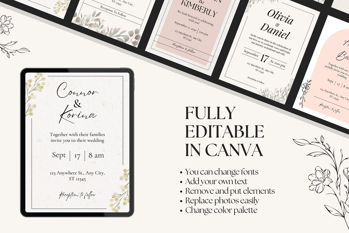 10 Wedding Invitation Templates, a Templates & Theme by TemplateCastleStore (Photo 9 of 9)