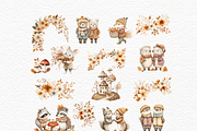 Watercolor clipart autumn friends, an Animal Illustration by Invite to Clipart (Thumbnail 2 of 6)