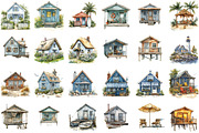 Summer Seaside Cottage Clipart, an Illustration by Sublimation Artist (Thumbnail 2 of 6)