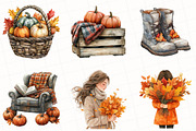 Watercolor Hello Autumn Clipart, an Illustration by OK Design (Thumbnail 4 of 5)