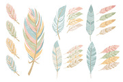 Soft Pastel Feathers Clipart, an Illustration by Amanda Ilkov (Thumbnail 4 of 4)