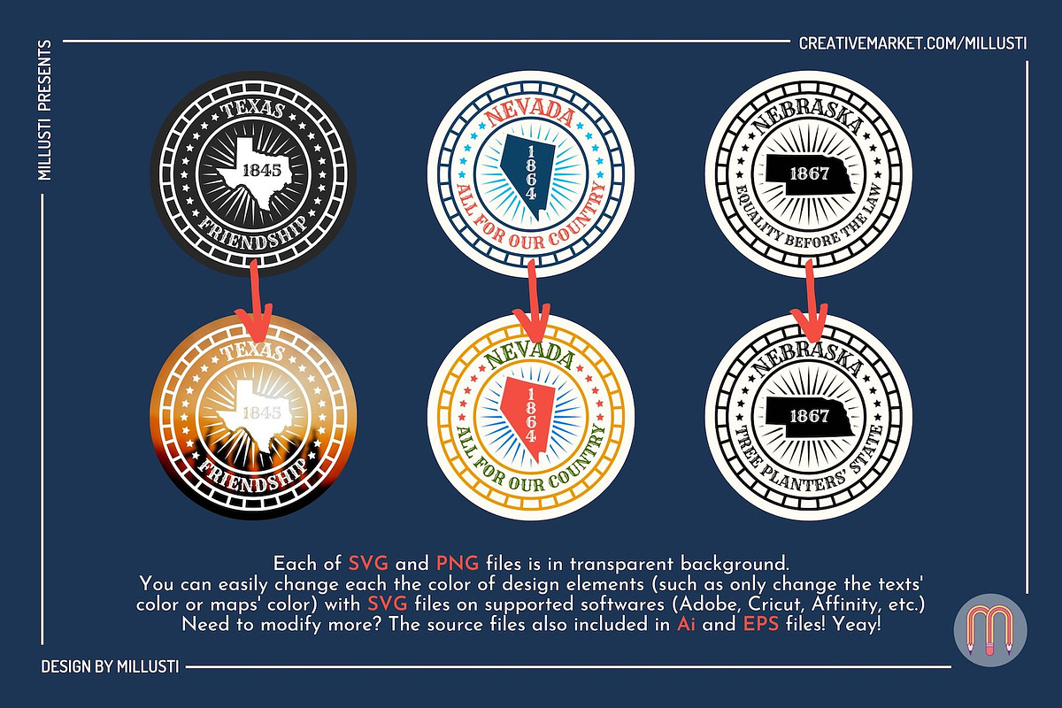 50 The United States of America SVG, an Object Graphic by Millusti (Photo 4 of 6)