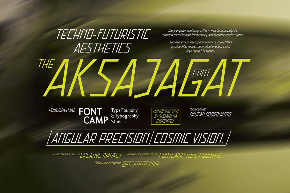 Aksajagat Font, a Sans Serif Font by Fontcamp Type Foundry (Photo 1 of 14)